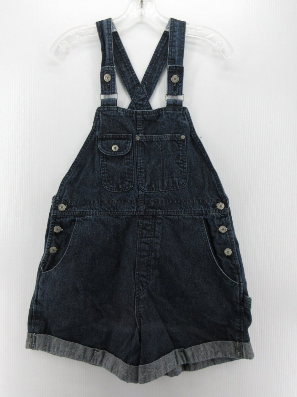 VINTAGE GAP Overalls Medium Shortalls Denim Cuffed 90s Bib USA Made